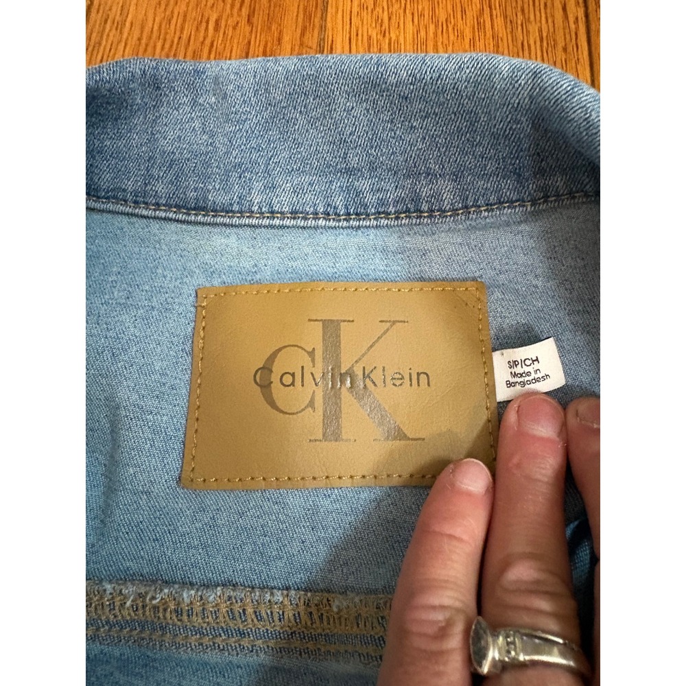 Calvin Klein Womens Light Wash Denim Trucker Jacket Blue S 1886463 - Picture 7 of 9
